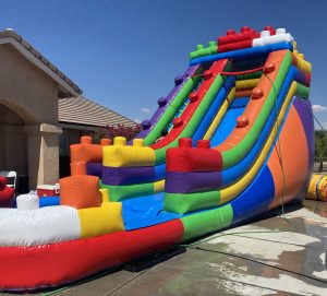 18 foot waterslide, lego waterslide, block slide