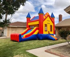 Large bounce house combo slide
